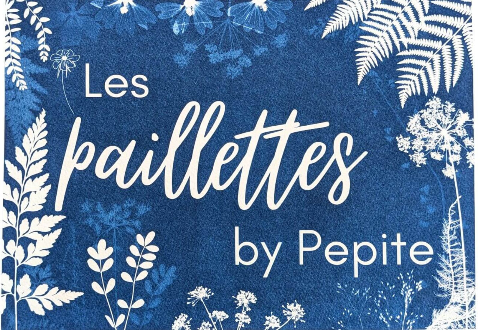 Cyanotype botanique avec le logo Les paillettes by Pepite